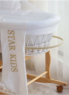 Buy Baby cradle, Moses basket, white, withrockingstand in Saudi Arabia