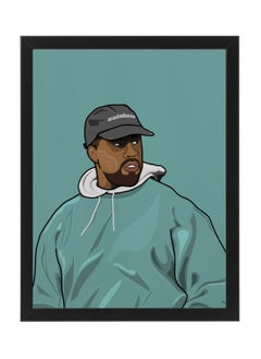 Buy Kanye West Inspired Art Poster with Frame 30x40cm in UAE