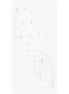 Buy White Vests - 5 Pack in Saudi Arabia