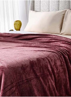 اشتري Melange Blanket, Burgundy - 180x200 cm في الامارات