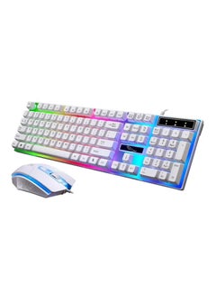 Buy Rainbow Colour LED Backlit USB Wired Gaming Keyboard With Mouse in Saudi Arabia