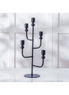 اشتري Celesta Metal Candle Holder Black 25.5X25.5X50Cm في الامارات