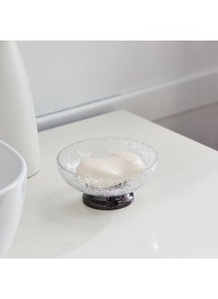 Buy Cristal Glass Soap Dish 13 x 13 x 6 cm in UAE