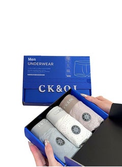 اشتري breathable, comfortable Modal mid waist nude flat angle men's underwear gift box (3 pieces) في السعودية