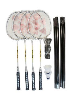 Buy Gr303S  Silver Badminton Combination Set With Rackets, Shuttlecocks, Net And Bad Pole in UAE