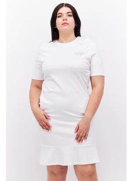 Buy Women Sportswear Fit Brand Logo Outdoor Mini Dress, White in UAE