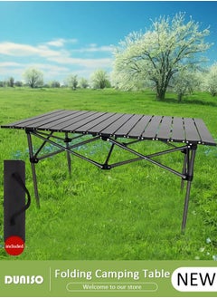 Buy Camping Table, Aluminum Roll-up Table with Easy Carrying Bag, Outdoor Portable Picnic Table, Lightweight Compact Folding Table for Beach, Camping, Picnic, Fishing, BBQ, Backyard, Party in Saudi Arabia