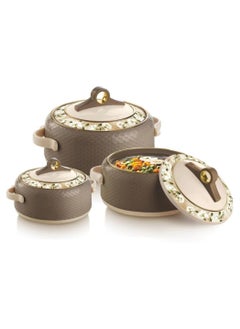 Buy Coral Casserole Food Warmer Stainless Steel Insulated Hotpot 3 Pc Set in UAE