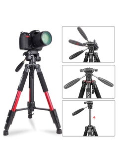 اشتري Q111 Professional Camera Tripod Adjustable Lightweight Tripod Stand with 3-Way Pan Head and Quick Release, Tripod for DSLR/SLR, iPhone, Projector, Webcam, and Spotting Scopes with Carry Bag في الامارات