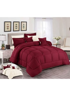 Buy Duvet Cover Set 8 Pieces Comforter Set with Bed Skirt Quilt Cover Fitted Sheet Pillow Cover Comforter 220X240 cm King Size Mattress in UAE