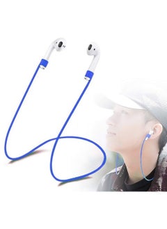 Buy 1pc Soft Silicone Anti-Lost Rope for Wireless Bluetooth Earphone Neck Strap Cord - Blue in Egypt