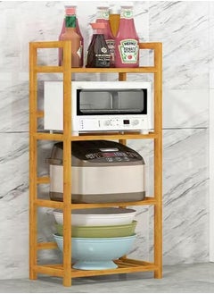 اشتري Kitchen Shelf Wooden Multi-layer Microwave Oven Storage Rack 40 x 25 x 100 cm في الامارات