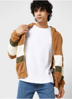 Buy Colour Block  Zip Through Fleece in UAE