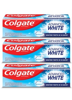 Buy Pack Of 3 Colgate Toothpaste Advanced White Fluoride 100 ml in Saudi Arabia