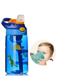 Buy Kids Water Bottle Toddler Cup with Straw Spill Leakproof Durable Plastic Drinking Bottle for Boys and Girls Child, Indoor Outdoor in Saudi Arabia