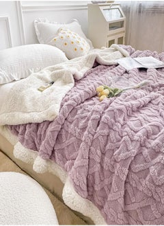 Buy Winter thickened Polar Fleece blanket soft comfortable double layer lamb Fleece office home nap warm sofa blanket in UAE