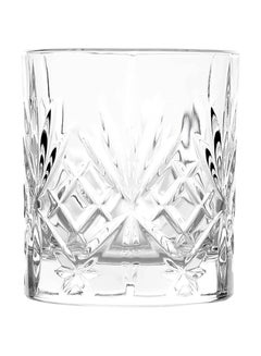 Buy Italian Premium Old Fashioned Crystal Whiskey Glass Set 4, 225 ML, Transparent in UAE