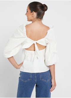 Buy Square Neck Balloon Sleeve Top in Saudi Arabia