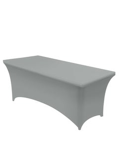 Buy Spandex Table Cloth, 6ft Table Cover Rectangular Stretch Table Cloth Tight Fit Tablecloth for Parties, Trade Shows, Weddings and Events of All Kinds(Light Gray) in Saudi Arabia