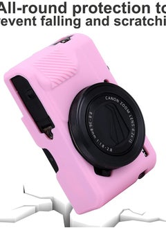 اشتري G7X Camera Silicone Case Ultra-Thin Lightweight Rubber Soft Silicone Case Bag Cover for Canon PowerShot G7X G7X Mark II G7X Mark III + Microfiber Cloth (Pink) في الامارات