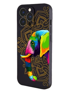 Buy Protective case cover for Apple iPhone 13 Pro Max Jaipur's elephant black in UAE