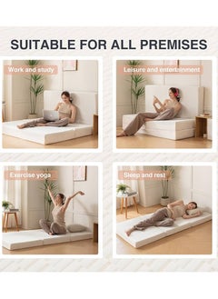 Buy COMFY SET OF 2 PC FOLDING PORTABLE WHITE MEDICATED MATTRESS,SUITABLE FOR FAMILY/CAMPING 180X90X7CM in UAE