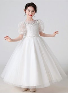 اشتري Girls Dress For Wedding Evening Party White Color في الامارات