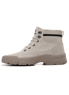 Buy Boots Men's High Top Ankle Boots Anti-Slip Outdoor Hiking Fashionable Work Shoes in UAE