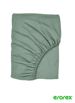 Buy Fitted sheet green 90x200 cm in Saudi Arabia