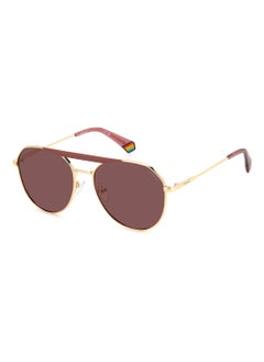 Buy Unisex Polarized Pilot Shape Metal Sunglasses Pld 6211/S/X Violet 52 - Lens Size: 51.6 Mm - Pink Gold in Saudi Arabia