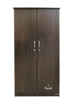 اشتري 2 Door Wooden Wardrobe Cabinet Cupboard Engineered Wood With 1 Lockable Drawer Perfect Modern Stylish Heavy Duty في الامارات