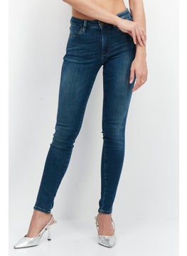 Buy Women Skinny Fit Washed Denim Jeans, Blue in UAE