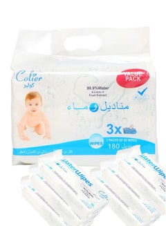 Buy ً99.9% Water Baby Wipes,  6 packas  OF 60 (360 Wipes) in Saudi Arabia