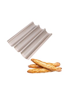 Buy Baking Baguette Pan, Carbon Steel 3 Loaf Non-Stick Baguette Pan for French and Italian Perforated French Loaf Pan Non-Stick Carbon Steel Baguette Pan in Saudi Arabia