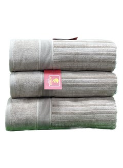Buy Interlon 100% cotton bath towels, set of 3 pieces in Saudi Arabia