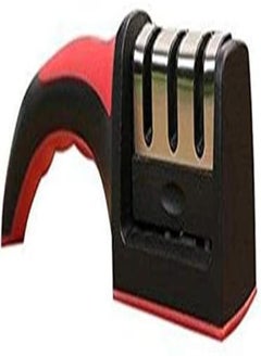 اشتري Kitchen Knife Sharpener Professional 3 Stage Sharpening System for Steel Knives Black في مصر