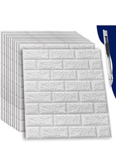 Buy Mimelon 10-Pcs 3D Wall Panels Peel and Stick, White Brick Printable 3D Wallpaper Stick and Peel Self Adhesive Waterproof Foam Faux Brick Paneling for Bedroom, Bathroom, Kitchen in UAE