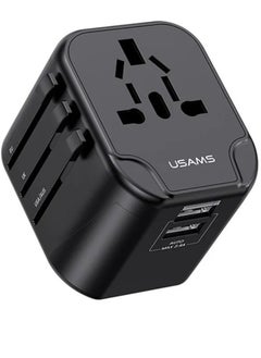 Buy USAMS US-CC173 T55 12W Dual USB Universal Travel Charger US / AU / EU / UK Plug Converter in UAE