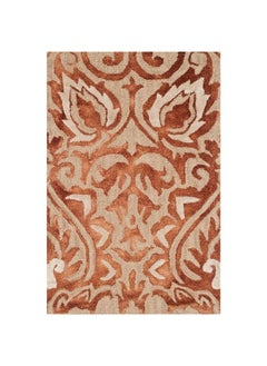 Buy Dip Dye Collection 2' X 3' Copper Beige Ddy511Q Handmade Damask Premium Wool & Silk Accent Rug in UAE