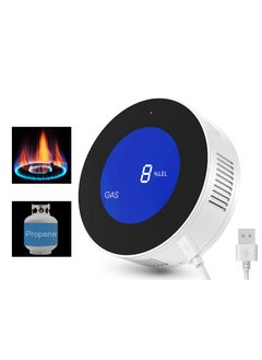 اشتري Natural Gas Detector for Home, Propane Methane Detector for Kitchen Camper RVs Garage with Accuracy Digital Display, Alarm Sound, Power Cord - Upgraded LNG LPG Gas Leak Detector في السعودية