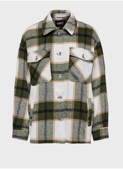 اشتري Checked Pocket Detail Shacket في السعودية