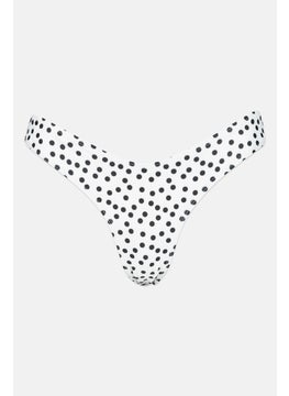 Buy Women Polka Dots Bikini Bottom, White/Black in UAE