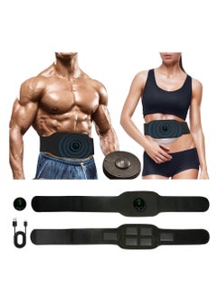 Buy Muscle Stimulator Abdominal Toning Belt Training Waist Trimmer Belt Wireless Ab Trainer Fitness Equipment for Men Woman Abdomen/Arm/Leg Home Office Exercise in UAE