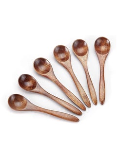 اشتري Small Wooden Spoons 6pcs Wooden Teaspoon Sevensun Small Teaspoons Serving Wooden Utensils For Cooking Small Condiments Spoon Mini Wooden Honey Spoon For Daily Use في السعودية