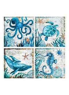 Buy DIY 5D Diamond Painting Kits (4Pcs Sea Animal Style,11.81 x 11.81 Inches) in Saudi Arabia