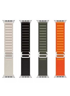 اشتري 4 in a Bundle - Alpine Loop Watch Band Strap for Apple Watch Ultra 49mm/45mm/44mm/42mm   Green, Starlight, Orange, Black في الامارات