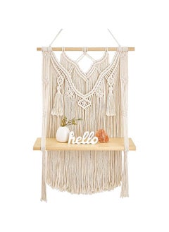 Buy Macrame Indoor Wall Hanging Shelf Hand Woven Bohemian Décor 43x68 in Egypt