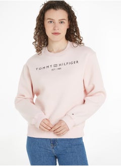 Buy Crew Neck Logo Sweatshirt in Saudi Arabia