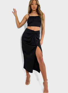Buy Front Twisted Midi Skirt in Saudi Arabia
