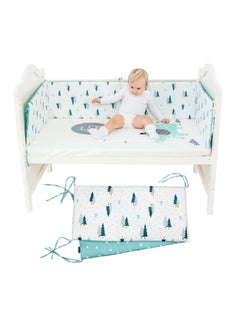 اشتري Baby Cot Bumper,Breathable Crib Bed Liner Bumper Set,Cotton Crib-Liner for Sleep Protection, Soft & Breathable Mesh Crib Protector Pad في السعودية